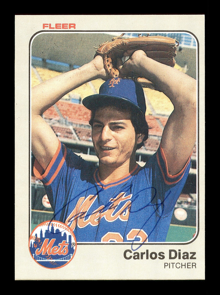 Carlos Diaz Autographed 1983 Fleer Card #540 New York Mets SKU #166835 - RSA