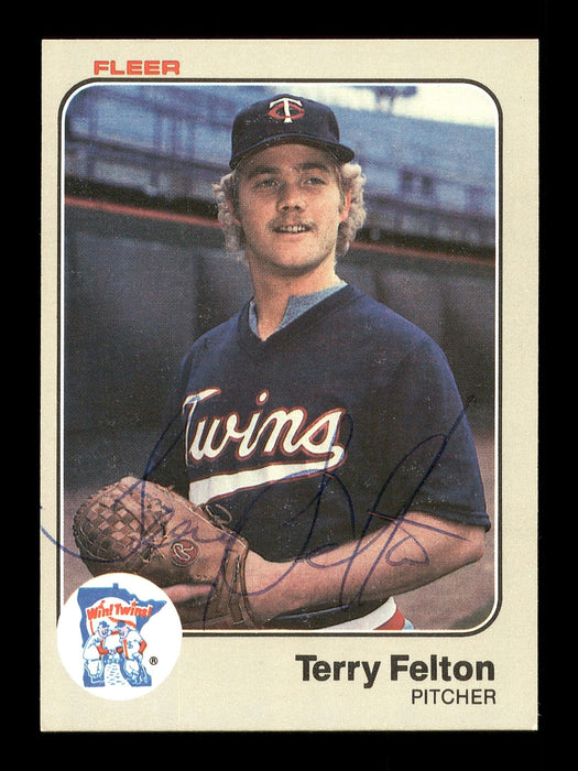 Terry Felton Autographed 1983 Fleer Card #612 Minnesota Twins SKU #166839 - RSA
