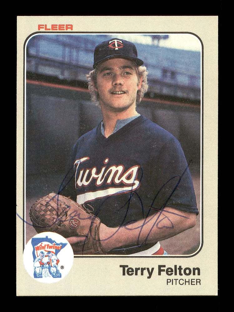 Terry Felton Autographed 1983 Fleer Card #612 Minnesota Twins SKU #166839 - RSA