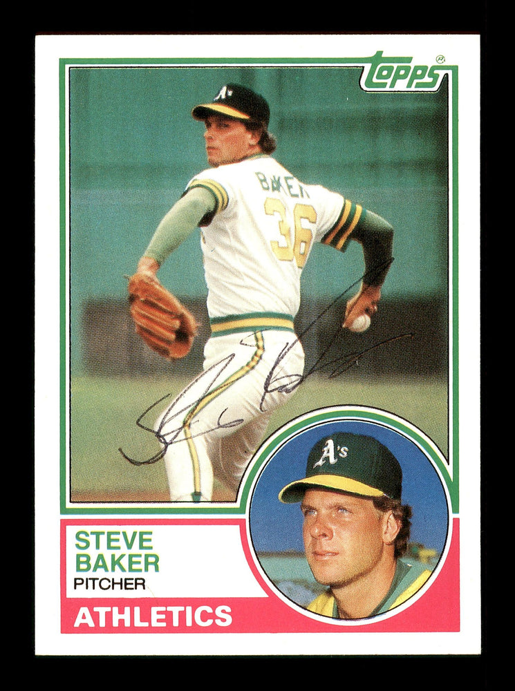 Steve Baker Autographed 1983 Topps Card #6T Oakland A's SKU #166844 - RSA