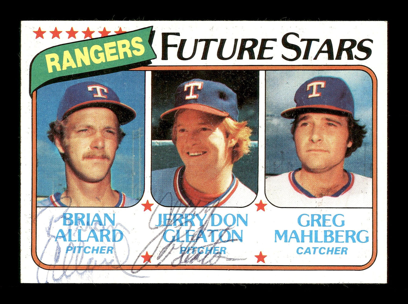 Brian Allard & Jerry Don Gleaton Autographed 1980 Topps Rookie Card #673 Texas Rangers SKU #166878 - RSA