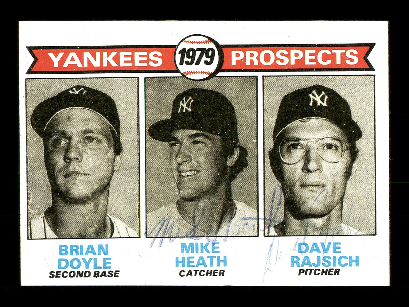 Mike Heath & Dave Rajsich Autographed 1979 Topps Rookie Card #710 New York Yankees SKU #166901 - RSA
