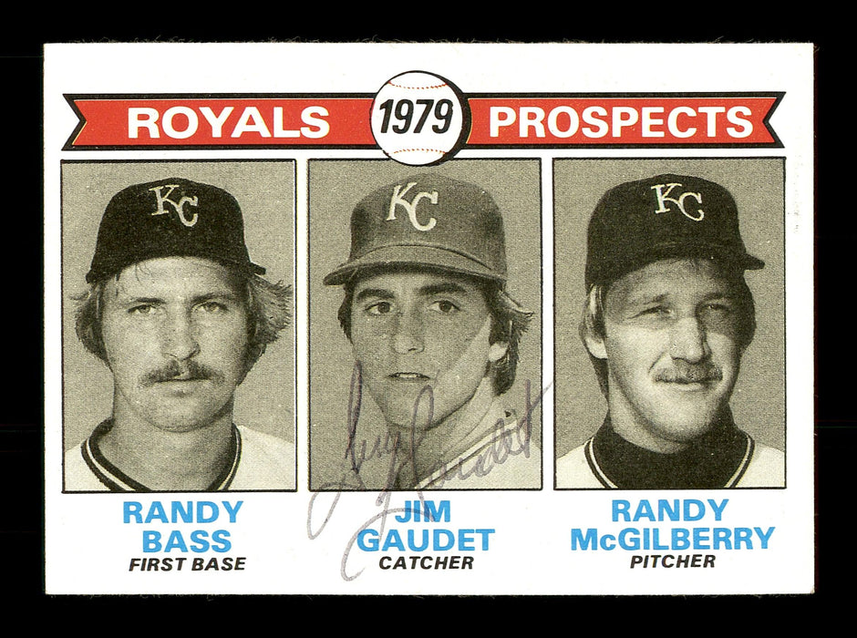 Jim Gaudet Autographed 1979 Topps Rookie Card #707 Kansas City Royals SKU #166913 - RSA