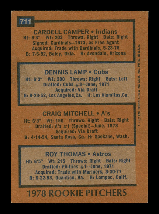 Dennis Lamp & Roy Thomas Autographed 1978 Topps Rookie Card #711 SKU #166917 - RSA