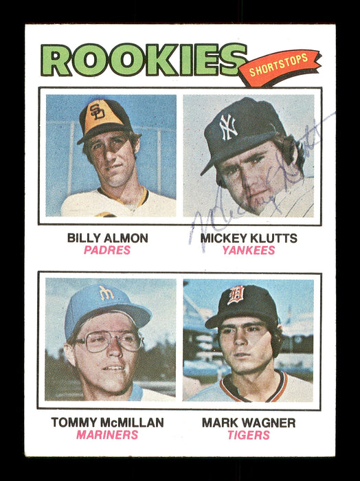 Mickey Klutts Autographed 1977 Topps Rookie Card #490 New York Yankees SKU #166930 - RSA