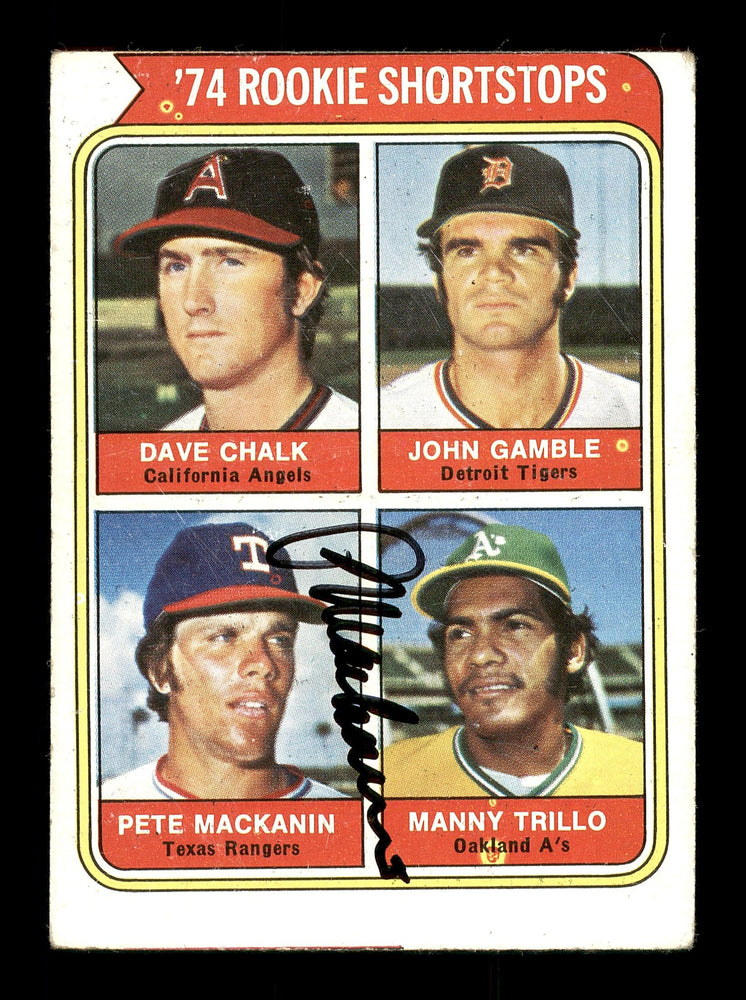 Pete Mackanin Autographed 1974 Topps Rookie Card #597 Texas Rangers SKU #166951 - RSA