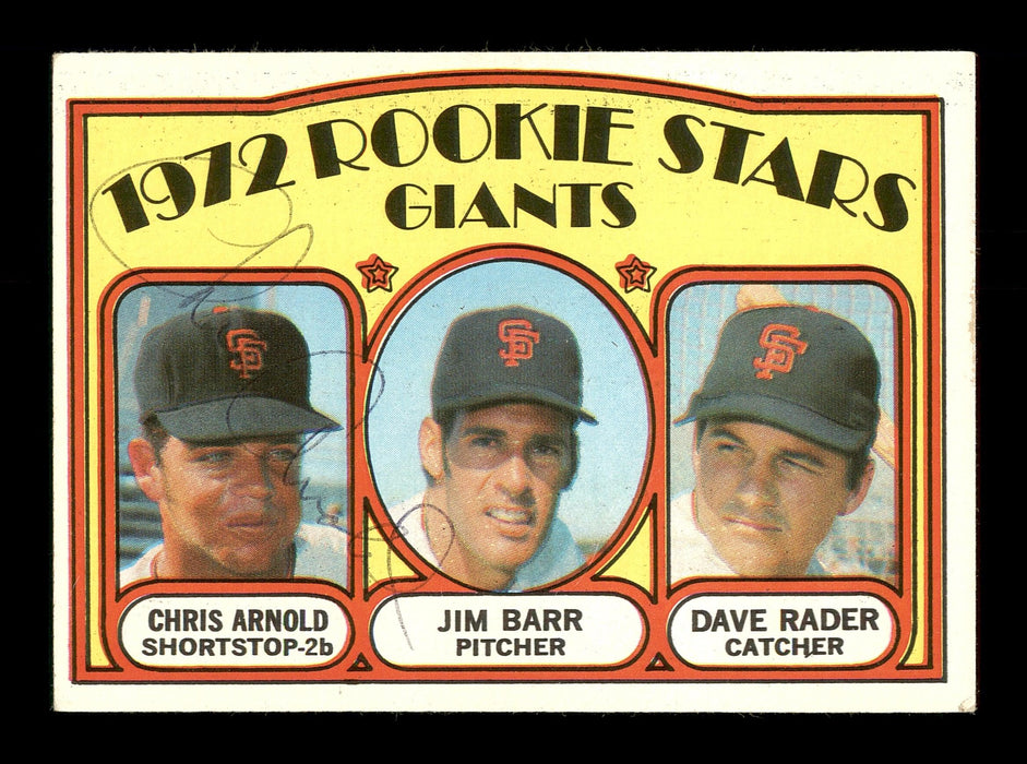 Chris Arnold Autographed 1972 Topps Rookie Card #232 San Francisco Giants SKU #166978 - RSA