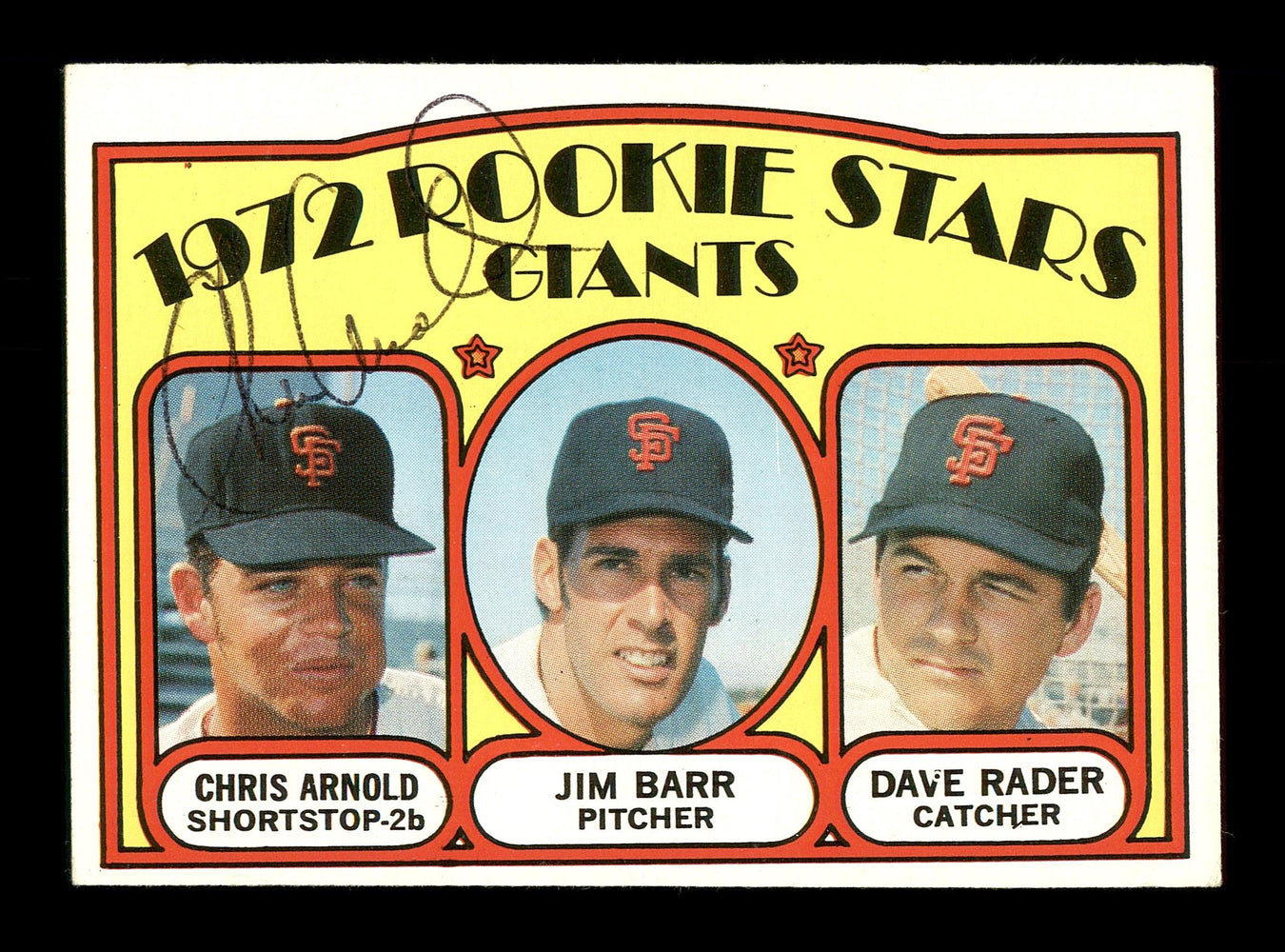 Chris Arnold Autographed 1972 Topps Rookie Card #232 San Francisco Giants SKU #166979 - RSA