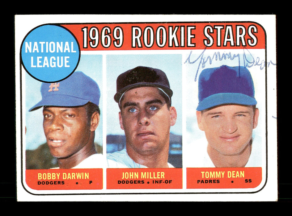Tommy Dean Autographed 1969 Topps Rookie Card #641 San Diego Padres SKU #167031 - RSA
