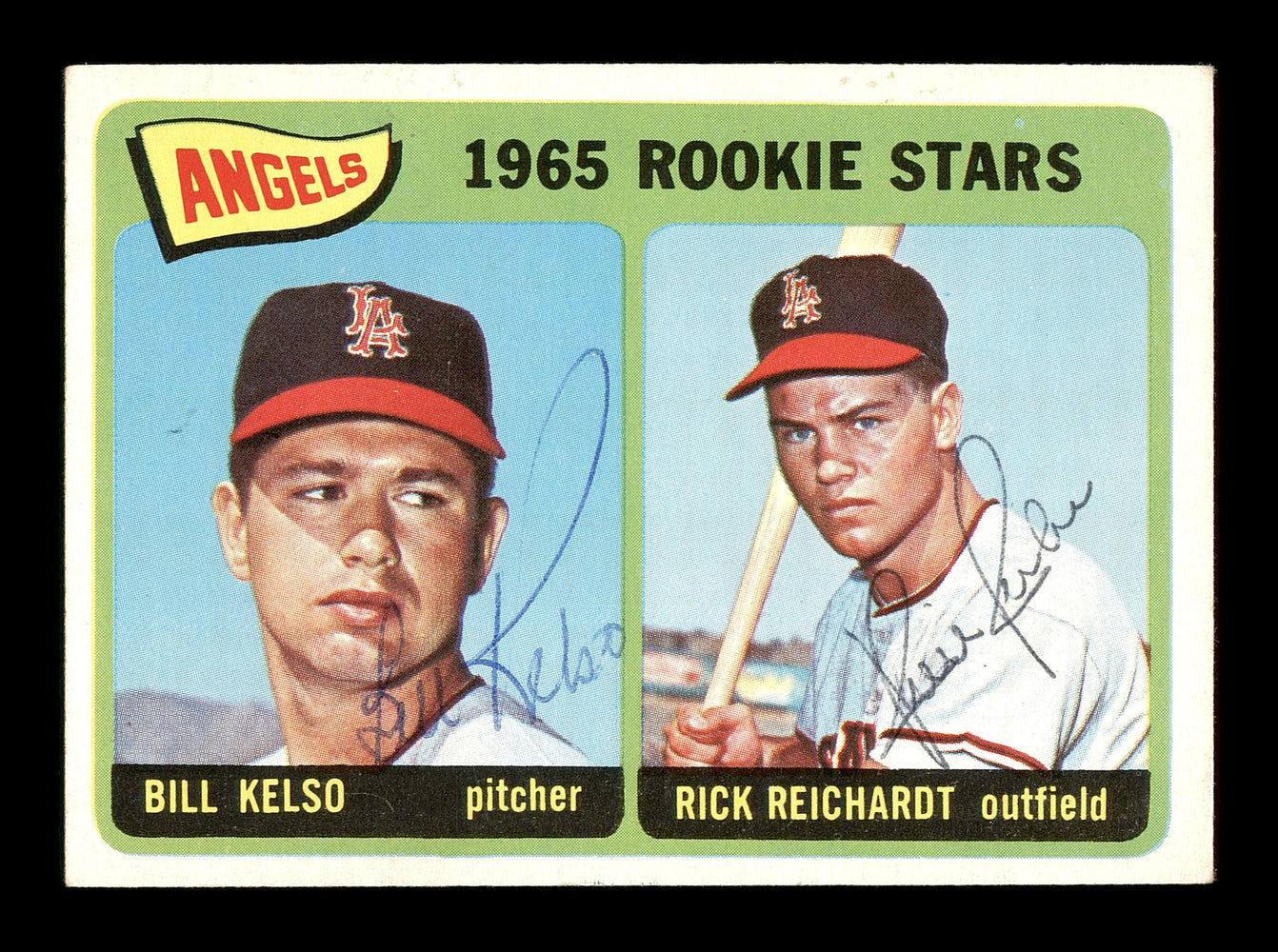 Bill Kelso & Rick Reichardt Autographed 1965 Topps Rookie Card #194 California Angels SKU #167065 - RSA