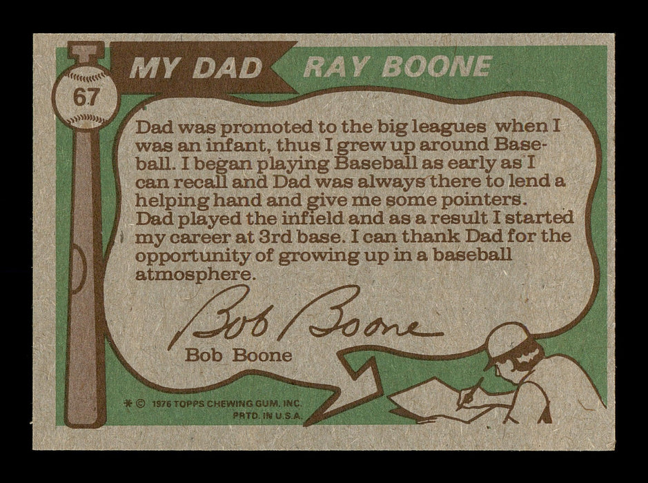 Ray Boone Autographed 1976 Topps Card #67 Detroit Tigers SKU #167134 - RSA