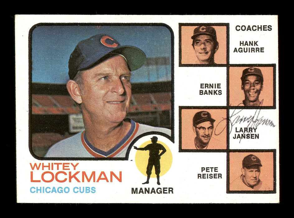 Larry Jansen Autographed 1973 Topps Card #81 Chicago Cubs Coach SKU #167186 - RSA