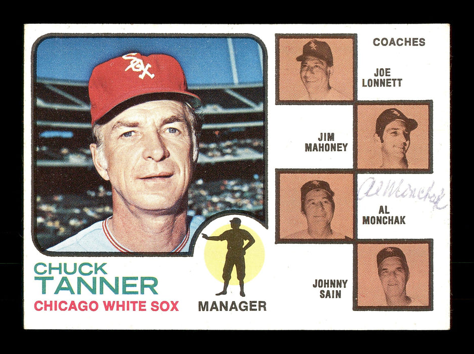 Alex "Al" Monchak Autographed 1973 Topps Card #356 Chicago White Sox Coach SKU #167195 - RSA
