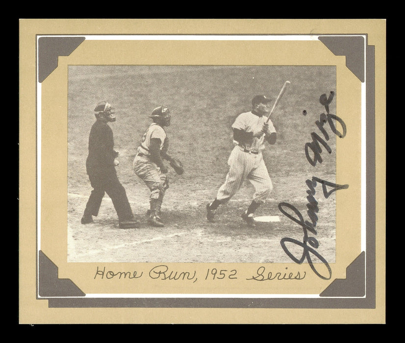 Johnny Mize Autographed 1977 Douglas Card Home Run, 1952 Series SKU #171195 - RSA
