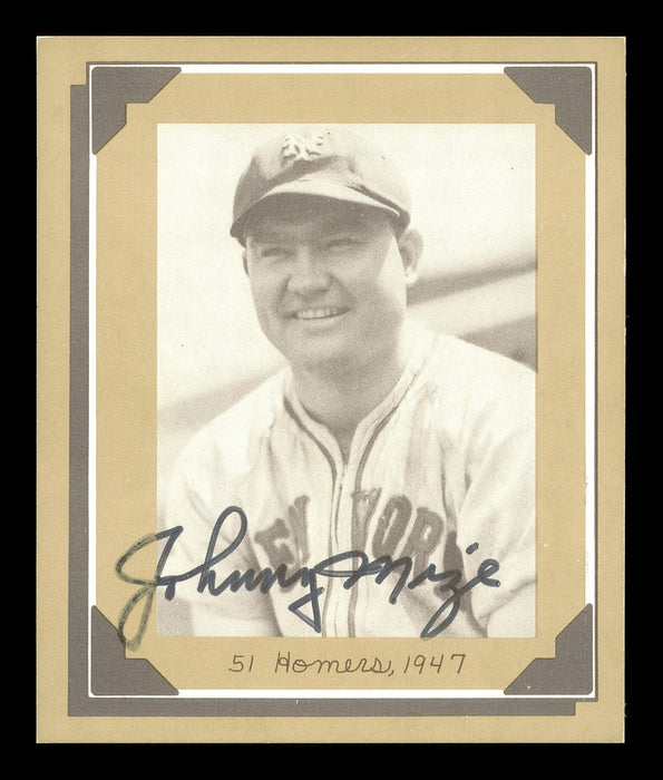 Johnny Mize Autographed 1977 Douglas Card 51 Homers, 1947 SKU #171198 - RSA