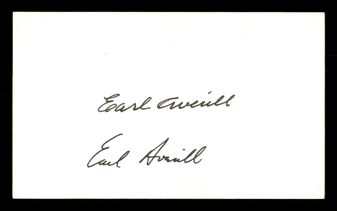 Earl Averill Sr. & Earl Averill Jr. Autographed 3x5 Index Card SKU #171220 - RSA