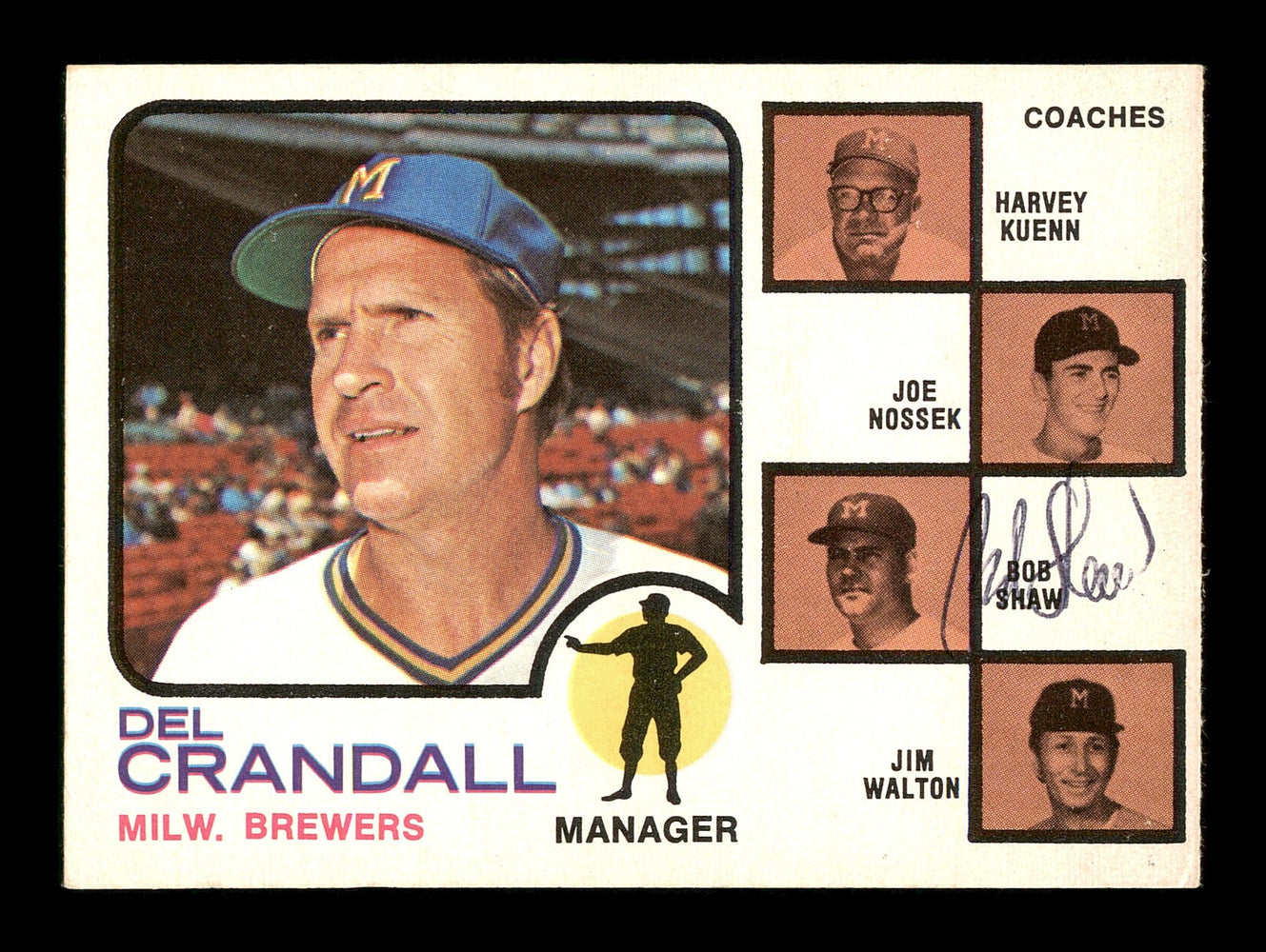 Bob Shaw Autographed 1973 O-Pee-Chee Card #646 Milwaukee Brewers Coach SKU #169327 - RSA