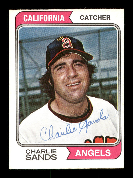 Charlie Sands Autographed 1974 O-Pee-Chee Card #381 California Angels SKU #169355 - RSA
