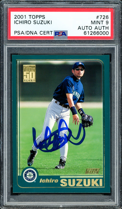 Ichiro Suzuki Autographed 2001 Topps Rookie Card #726 Seattle Ichiro Suzuki Autographed 2001 Topps Rookie Card #726 Seattle