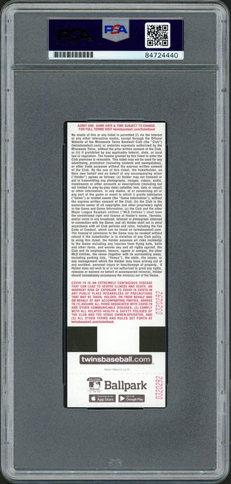 Julio Rodriguez Autographed MLB Debut Ticket 4/8/22 Seattle Mariners Stadium Picture In Blue PSA/DNA Stock #209769 - RSA