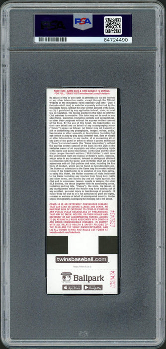Julio Rodriguez Autographed MLB Debut Ticket 4/8/22 Seattle Mariners City Picture In Teal PSA/DNA Stock #209772 - RSA