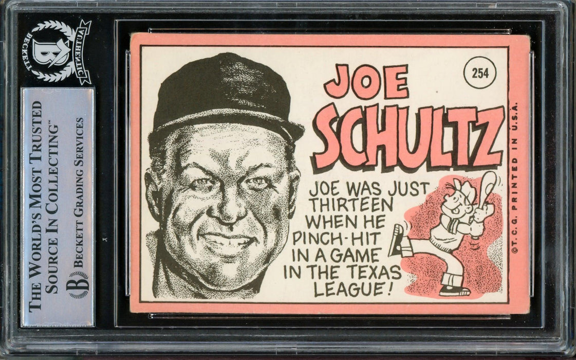 Joe Schultz Autographed 1969 Topps Card #254 Seattle Pilots Beckett BAS #14612278 - RSA