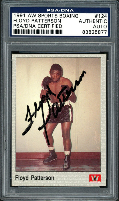 Floyd Patterson Autographed 1991 AW Sports Boxing Card Card #124 PSA/DNA Stock #192601 - RSA