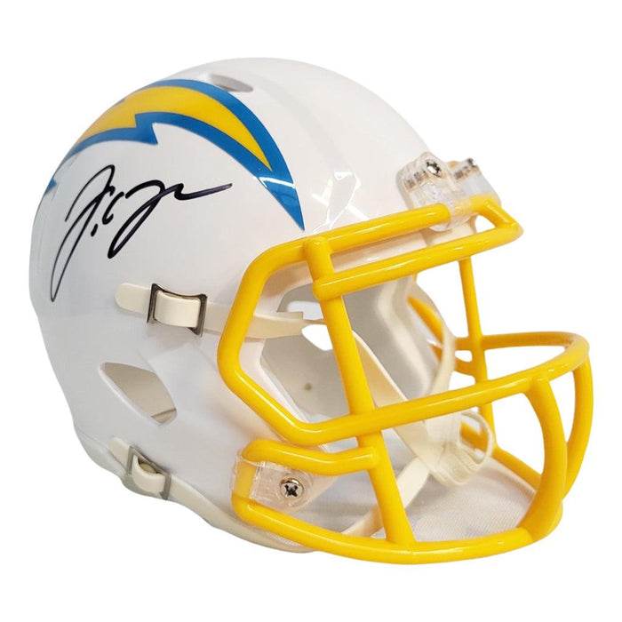 JC jackson Signed Los angeles Chargers Speed Mini Replica Football Helmet (JSA) - RSA