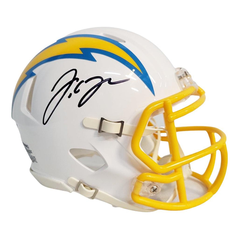 JC jackson Signed Los angeles Chargers Speed Mini Replica Football Helmet (JSA) - RSA