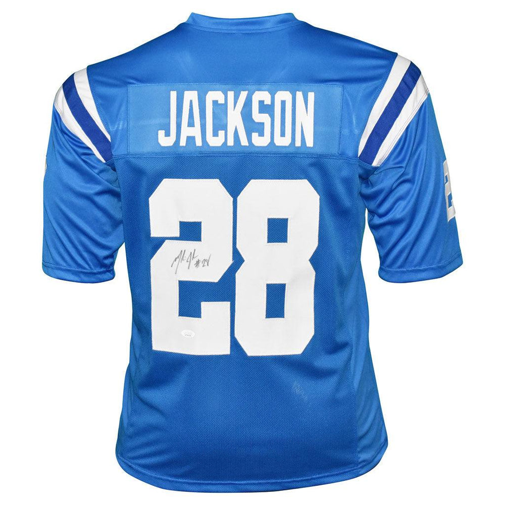 Marlin Jackson Signed Indianapolis Blue Football Jersey (JSA) - RSA