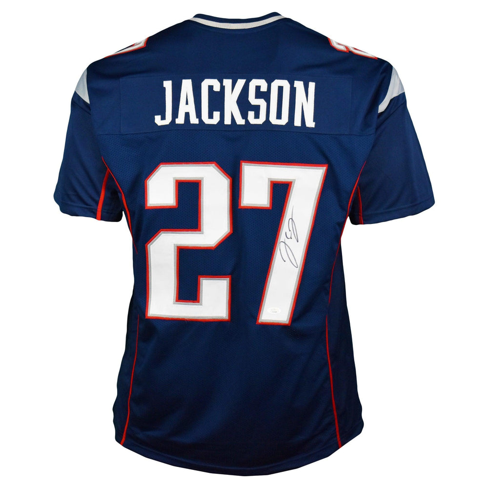 JC Jackson Signed Pro-Edition Blue Football Jersey (JSA) - RSA