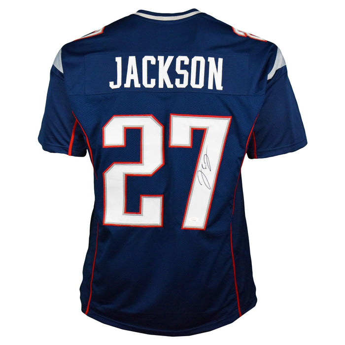 JC Jackson Signed Pro-Edition Blue Football Jersey (JSA) - RSA
