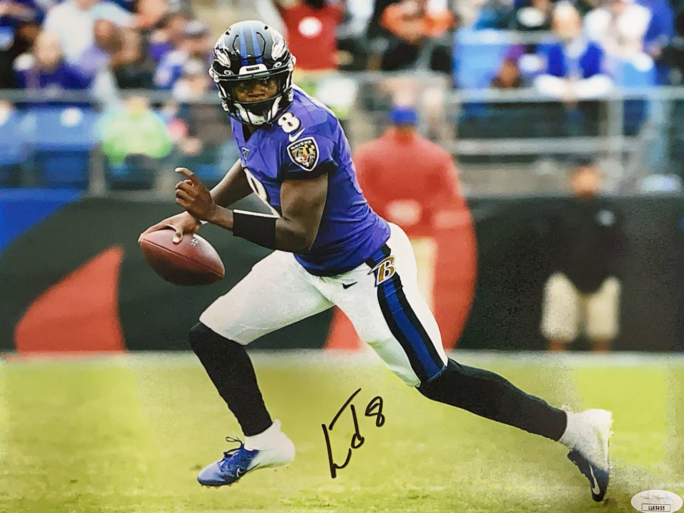 Lamar Jackson Signed Baltimore Ravens Sprinting 11x14 Photo (JSA) - RSA