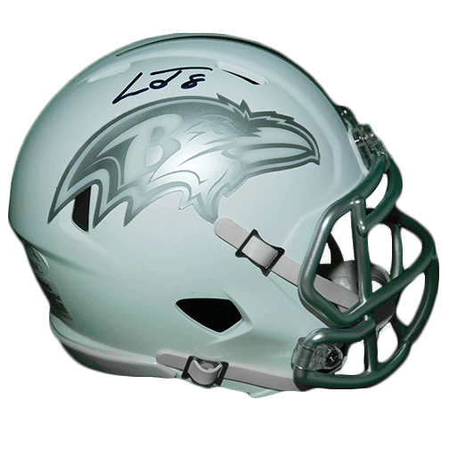 Lamar Jackson Baltimore Ravens Autographed White Iced Speed Mini Helmet(JSA) - RSA