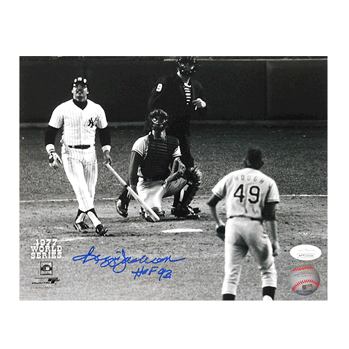 Reggie Jackson Signed HOF93 8x10 New York Yankees 1977 World Series (JSA) - RSA