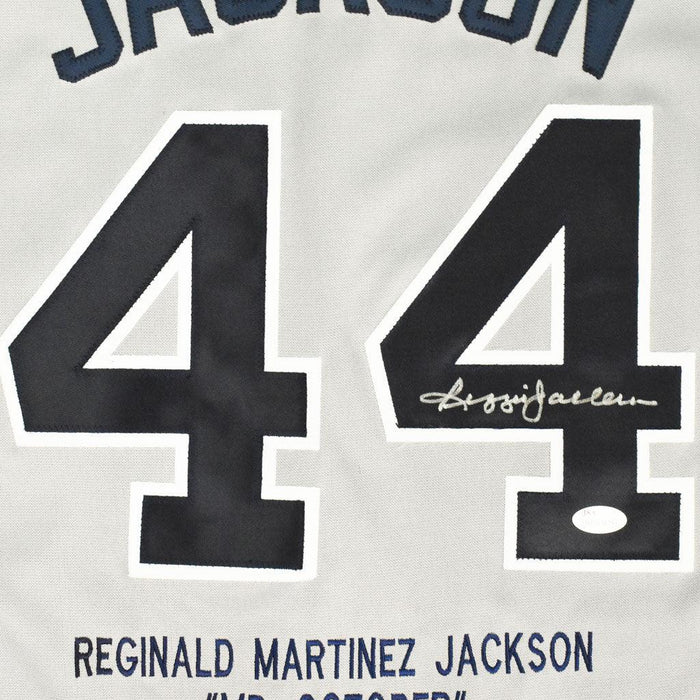 Reggie Jackson Signed New York Stats Grey Baseball Jersey (JSA) - RSA