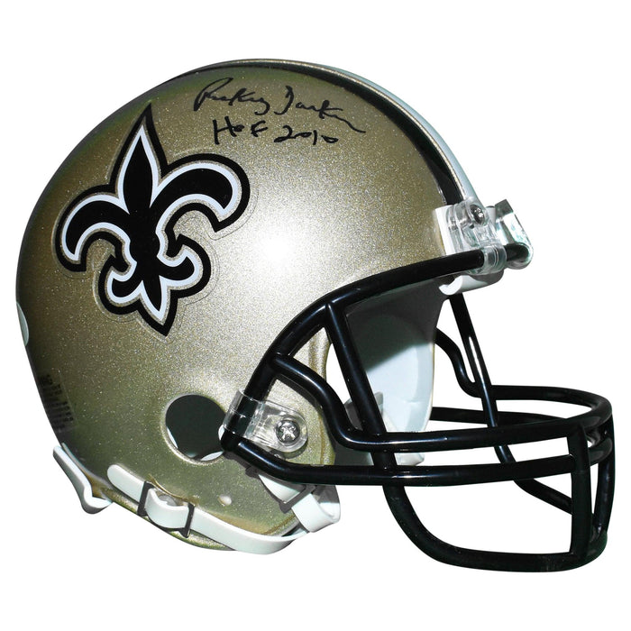 Rickey Jackson Signed Inscribed HOF 2010 New Orleans Saints Mini Replica Football Helmet (JSA) - RSA