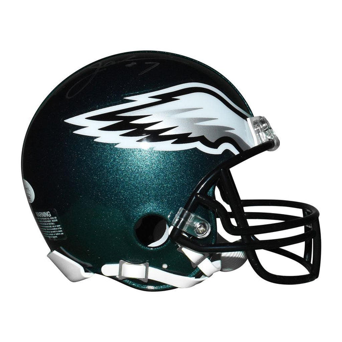 Ron Jaworski Signed Silver Ink Philadelphia Eagles Mini Replica Green Football Helmet (JSA) - RSA