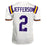 Justin Jefferson Signed LSU College White Football Jersey (Beckett) - RSA