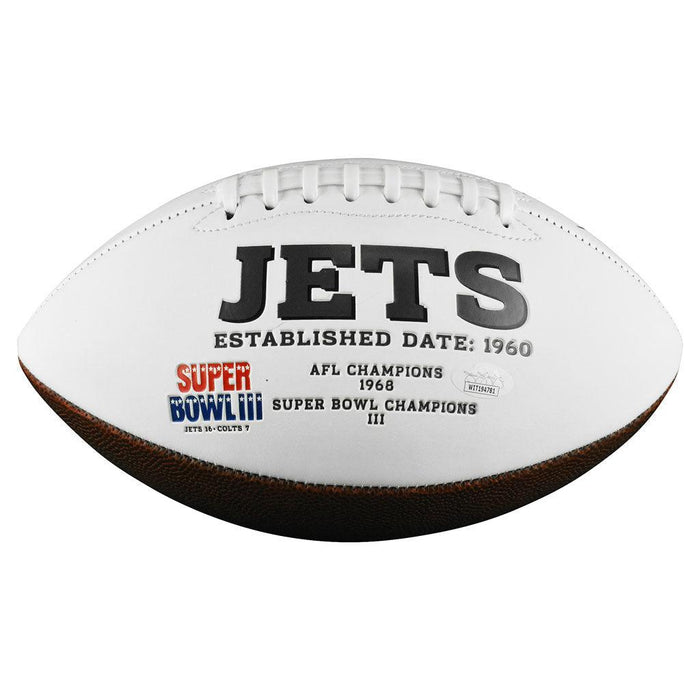 Keyshawn Johnson Signed New York Jets Official NFL Team Logo Football (Beckett) - RSA