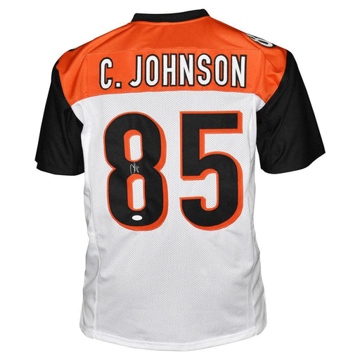 Chad Johnson Signed Cincinnati Pro White Football Jersey (JSA) - RSA