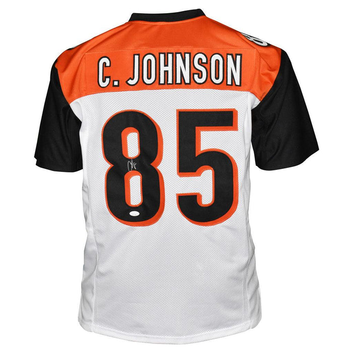 Chad Johnson Signed Cincinnati Pro White Football Jersey (JSA) - RSA