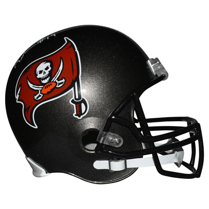 Keyshawn Johnson Signed Tampa Bay Buccaneers Full-Size Replica Silver Football Helmet (Beckett) - RSA