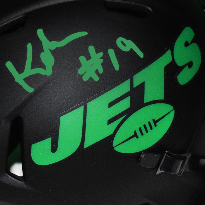 Keyshawn Johnson Signed New York Jets Eclipse Speed Mini Replica Football Helmet (Beckett) - RSA