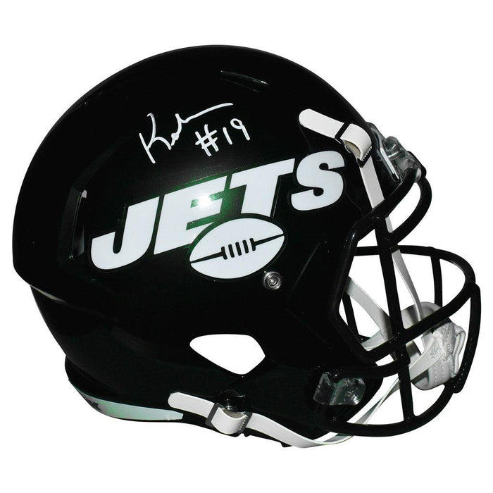 Keyshawn Johnson Signed New York City Jets Speed Full-Size Replica Green Football Helmet (Beckett) - RSA