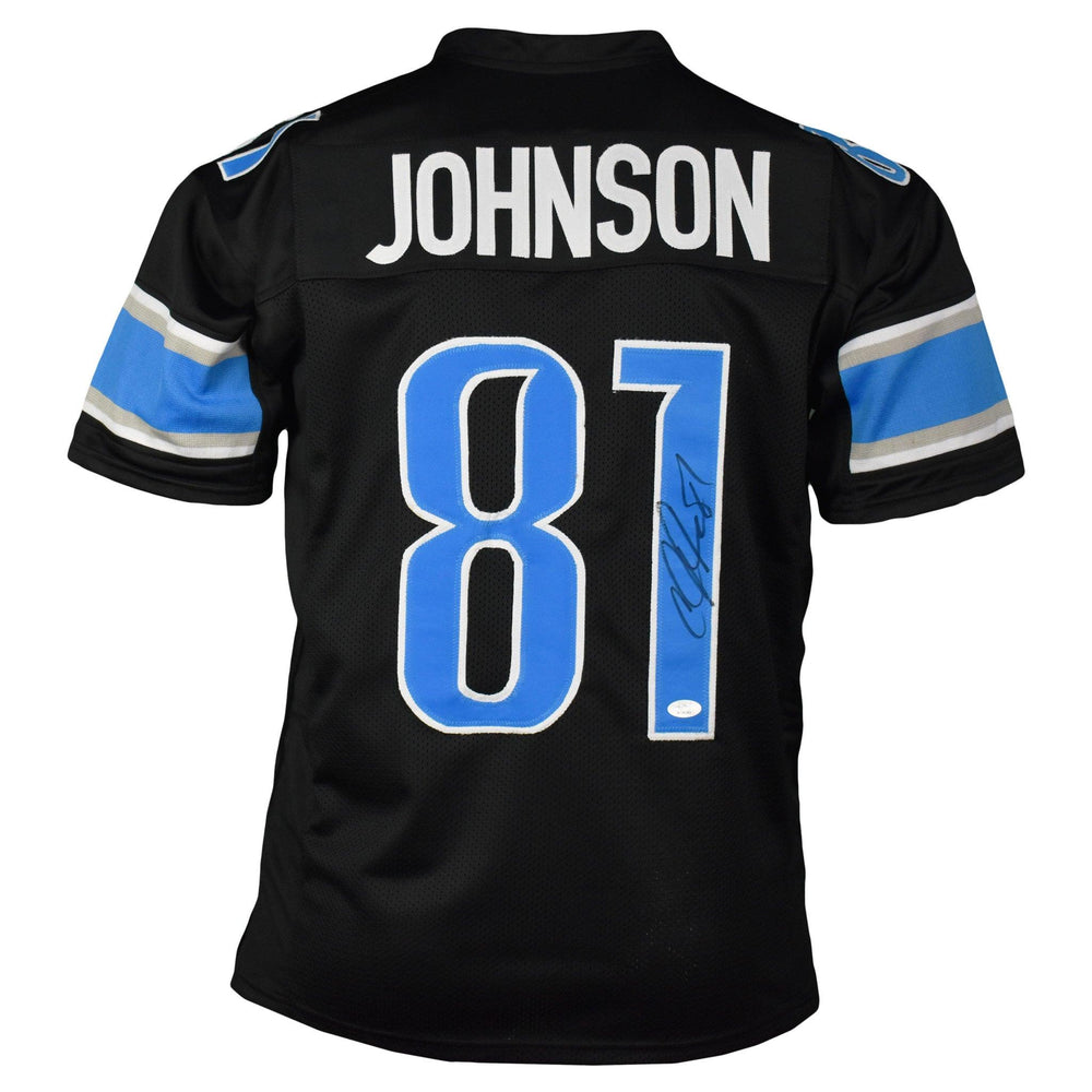 Calvin Johnson Signed Pro-Edition Black Football Jersey (JSA) - RSA