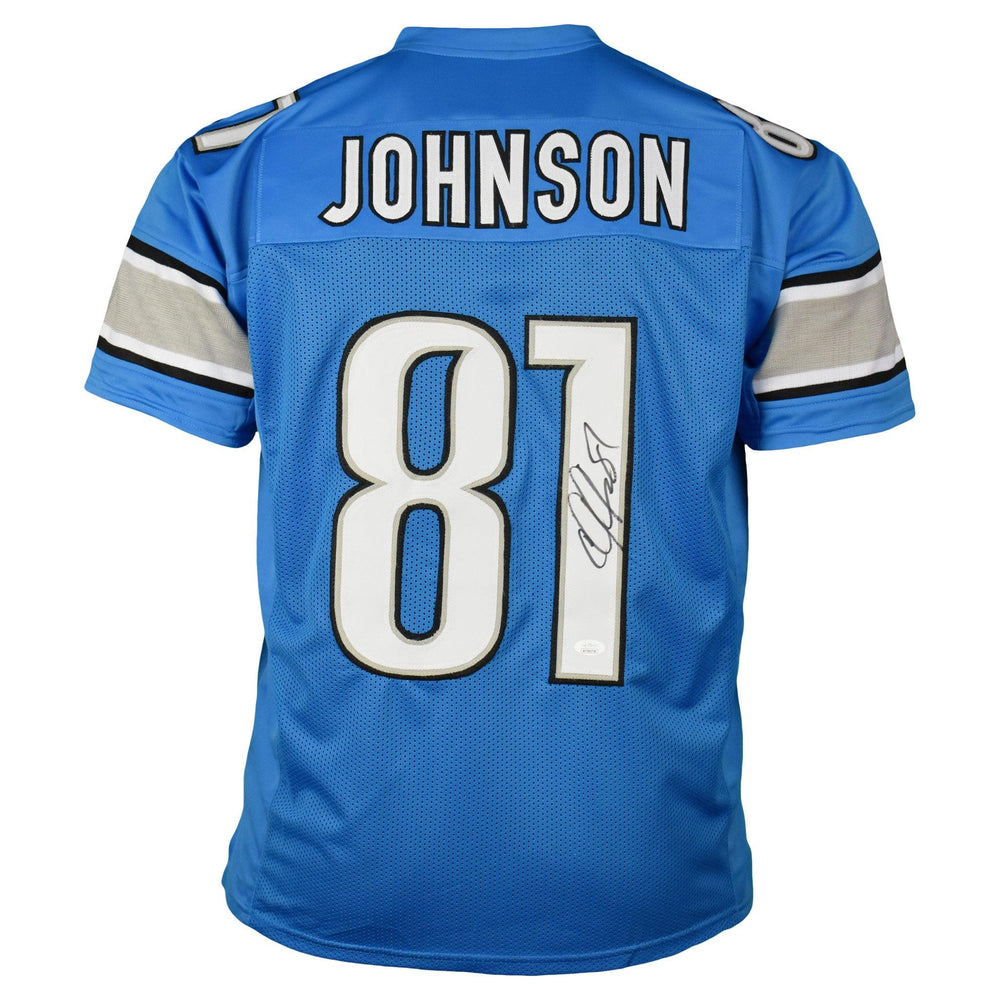Calvin Johnson Signed Pro-Edition Blue Football Jersey (JSA) - RSA