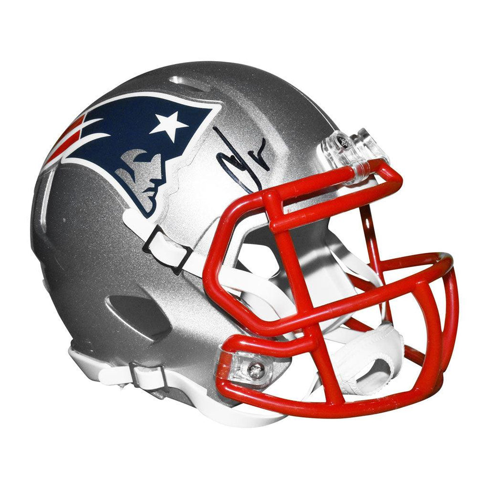 Chad Johnson Signed New England Patriots Speed Mini Football Helmet (Beckett) - RSA