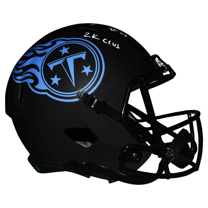 Chris Johnson Signed 2K Club Inscription Tennessee Titans Eclipse Speed Full-Size Replica Football Helmet (JSA) - RSA