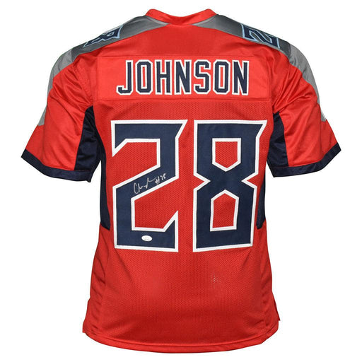 Chris Johnson Signed Tennessee Red Inverted Legend Football Jersey (JSA) - RSA